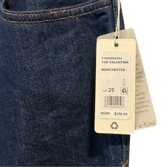 Favorite Daughter Valentina‎ Super High Rise Straight Jeans Manchester Dark 25 - Picture 7 of 8